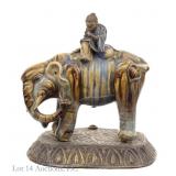 Chinese Mudman Elephant Figurine w/ Lamp Base