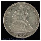 1876 USA 90%-Silver Liberty Seated 50c
