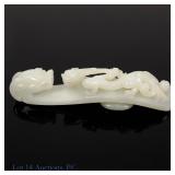 Chinese White Jade Dragon Belt Hook