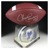 Charlie Sanders Signed Football & Mini Helmet COA