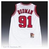 Dennis Rodman Signed Bulls Style Jersey (JSA)
