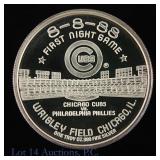 Chicago Cubs 8-8-88 .999 Fine Silver 1ozt Round