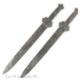 Pair of Chinese Archaic Style Bronze Swords