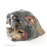 Antique Handmade Wooden Panther Mask
