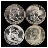 1959-1964 USA 90%-Silver Half Dollars GEM PROOF, 4