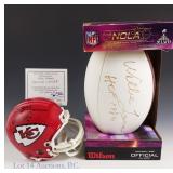 Willie Lanier Signed Football & Mini Helmet COA