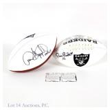 Jim Plunkett & Andre Tippett Signed Footballs COA