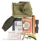WWII Artifacts (Ammo bag, Cap, Books, More)