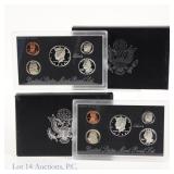 1996s & 1998s USA 90%-Silver 5-Coin Proof Sets, 2