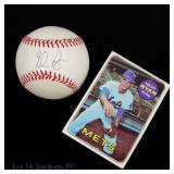 Nolan Ryan Signed Baseball With 1969 Card