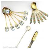 875 Silver Russian Demitasse Spoons (13+1)