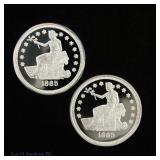 Replica Trade 1 Ozt. Silver & Clad Rounds (2)