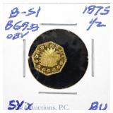 1875 Oct Ind Hd 1/2 Cal Gold Token (Cameo P/L)