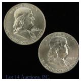 1962-D Silver Franklin Half Dollars CH-BU, 2