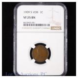 1909-S VDB Lincoln Cent KEY DATE (NGC VF 25 BN)