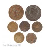 Various USA & Hungary Copper Cents (7)
