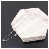 14k W Gold Necklace with Diamonds