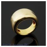 Cartier Nouvelle Vague Dome 18K Y. Gold Ring Sz4.5