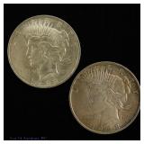 1922 (P) & 1923 (P) 90%-Silver Peace Dollars, 2