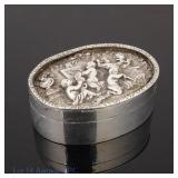 Sterling Silver Oval Trinket Box, 2.6ozt