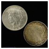 1925 (P) USA Silver Peace Dollars, 2