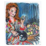 Framed Acrylic Painting Signed Sitbon