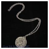 Sterling Silver Necklace & Coin Silver Medallion