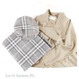 Burberry Wool Poncho & Hat, Silk Blouse & Scarf