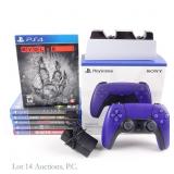PS5 Controller & Charging Dock, PS4 Games (6)
