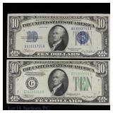 1934 USA $10 Silver Cert. & Fed Rv Notes, 2