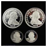 Various Silver & Clad Replica Coin Rounds (4)