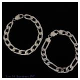 Two 8" Sterling Silver Bracelets, Italy