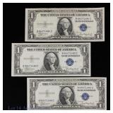 1935-A USA $1 Silver Cert. (Blue) w/Cons S/Ns -3