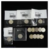 USA 90%-Silver Mercury & Roosevelt 10c (14)