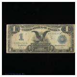 1899 USA $1 Silver Certif. Blue Shield LARGE NOTE