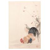 Ito Jakuchu "Fowls" Woodblock Print