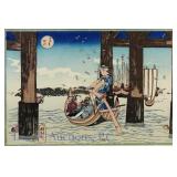 Utagawa Kuniyoshi "Tsukuda Island" Woodblock Print
