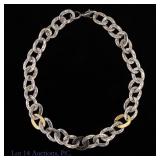 Sterling Silver & 18k Gold 18" Necklace, 2 ozt.