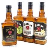 Four Large Jim Beam Plastic Display Bottles EMPTY