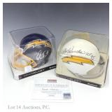 K Winslow & D Fouts Signed Mini Helmets COA