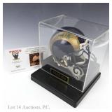 Marshall Faulk Signed Rams Mini Helmet COA