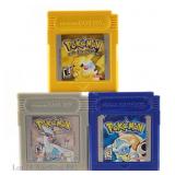 Pokemon Yellow, Silver & Blue Game Boy Games (3)