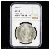 1880-S USA Silver Morgan Dollar (NGC MS63)