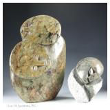 Two Signed Serpentine Zimbabwean Shona Statues