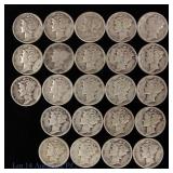 USA 90%-Silver Mercury 10c ASW 1.6 Ozt. (23)