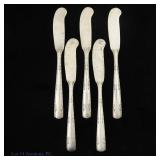 5 Gorham Sterling "Camellia" Butter Knives