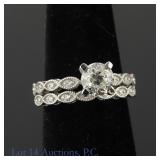 14k W Gold Diamond Ring Set w/ ID