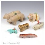 Zuni Animal Fetishes, Wolves & Squirrel or Fox