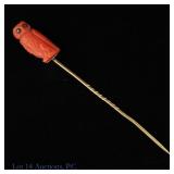 14k Y Gold Hat Pin w/ Owl