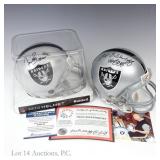 Biletnikoff, Brown Signed Raiders Mini Helmets COA